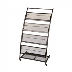 4 Shelf Mobile Literature Display Rack